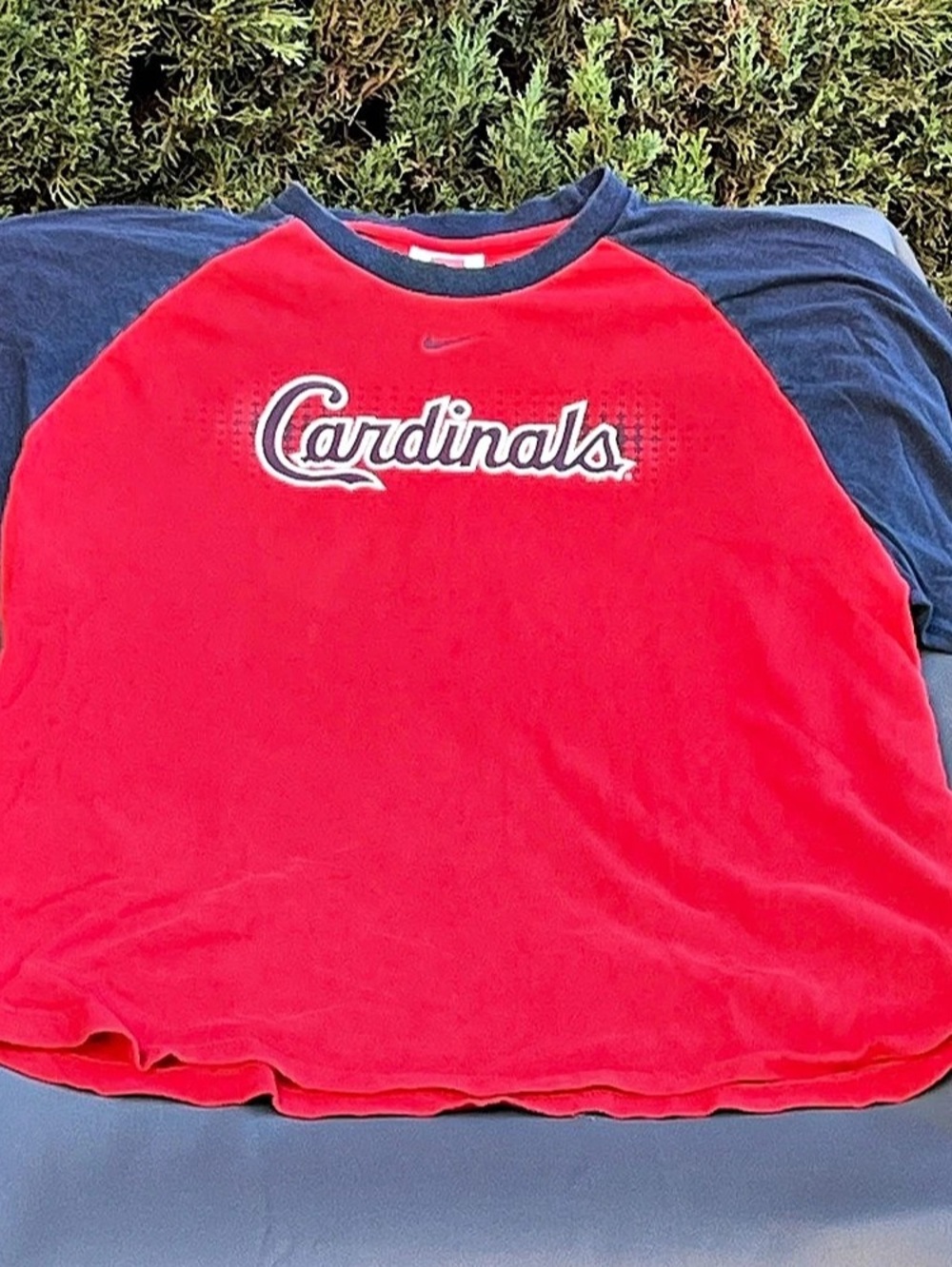 Nike Cardinals Red & Blue Raglan Large Cotton Jersey